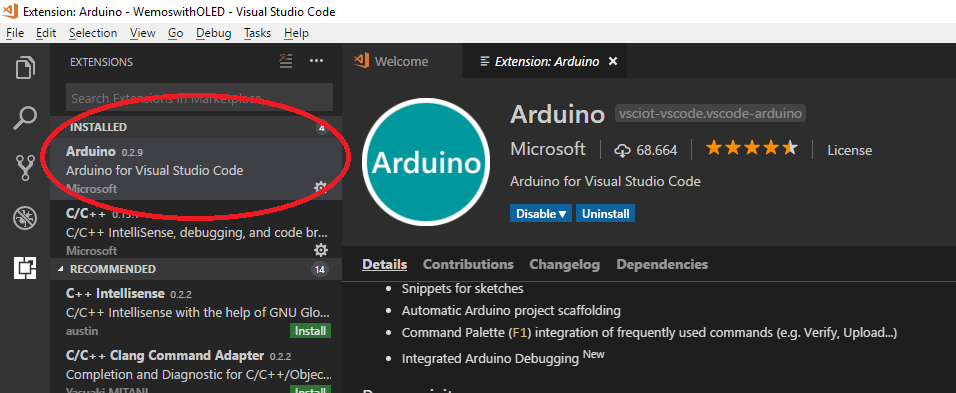 arduino and visual studio